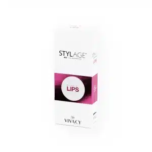 A white box with purple accents and text that reads "STYLAGE® SPECIAL LIPS BI-SOFT®" in large letters. The brand "Vivacy" is displayed at the bottom of the box.