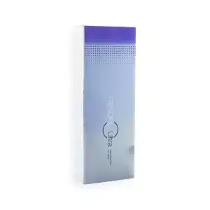 A sleek, rectangular box with a predominantly silver design and a blue-purple gradient toward the top. The text on the box reads "REVOFIL ULTRA." The box appears to be for a product related to beauty or personal care.