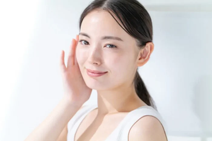 Woman with glowing skin.