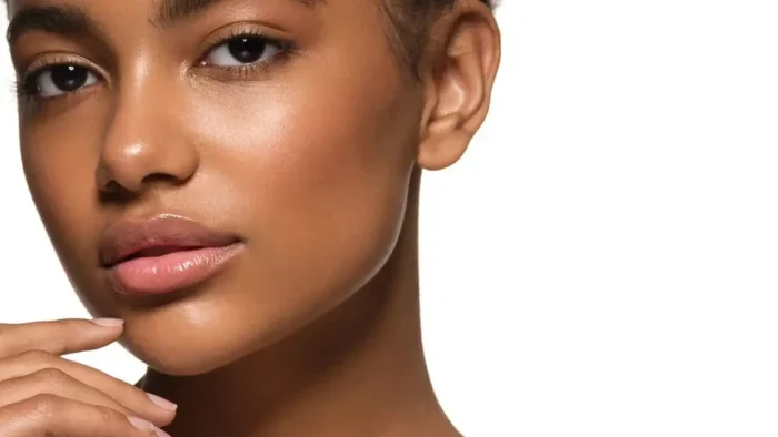 Woman with glowing skin.