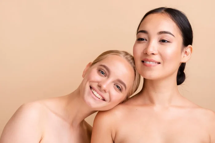 People with glowing skin.